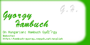 gyorgy hambuch business card